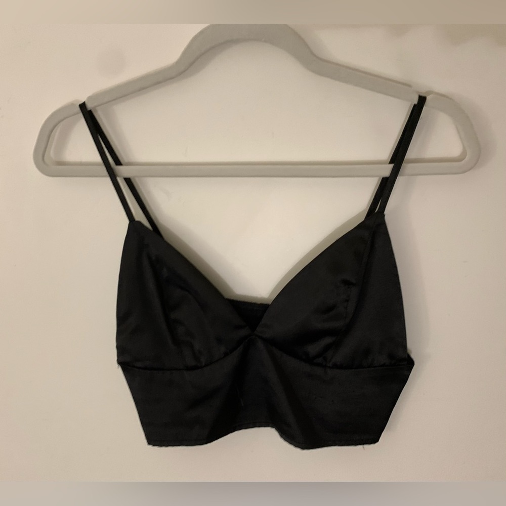 Black Silk Crop Top